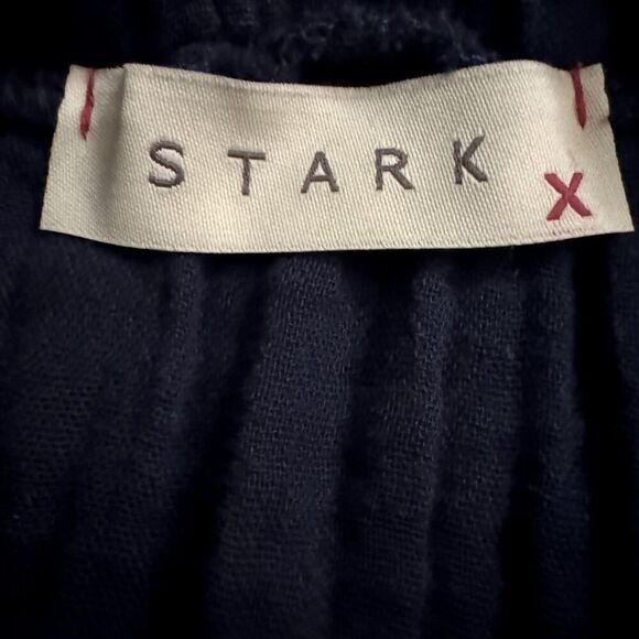 Stark X  navy blue boho guaze ruffled high low hem longer maxi skirt M NWOT - Picture 6 of 10